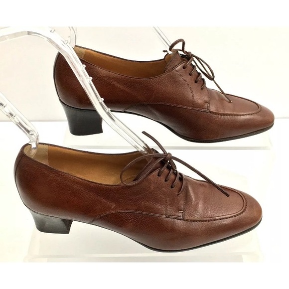 Battaglia Women Sz. 7 Spool Heel Genuine Leather - Picture 2 of 8